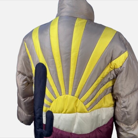 WeSC Vegan Landscape Puffer Sunset Sunburst Cactus Jacket Unisex (Size XL) - Picture 3 of 10